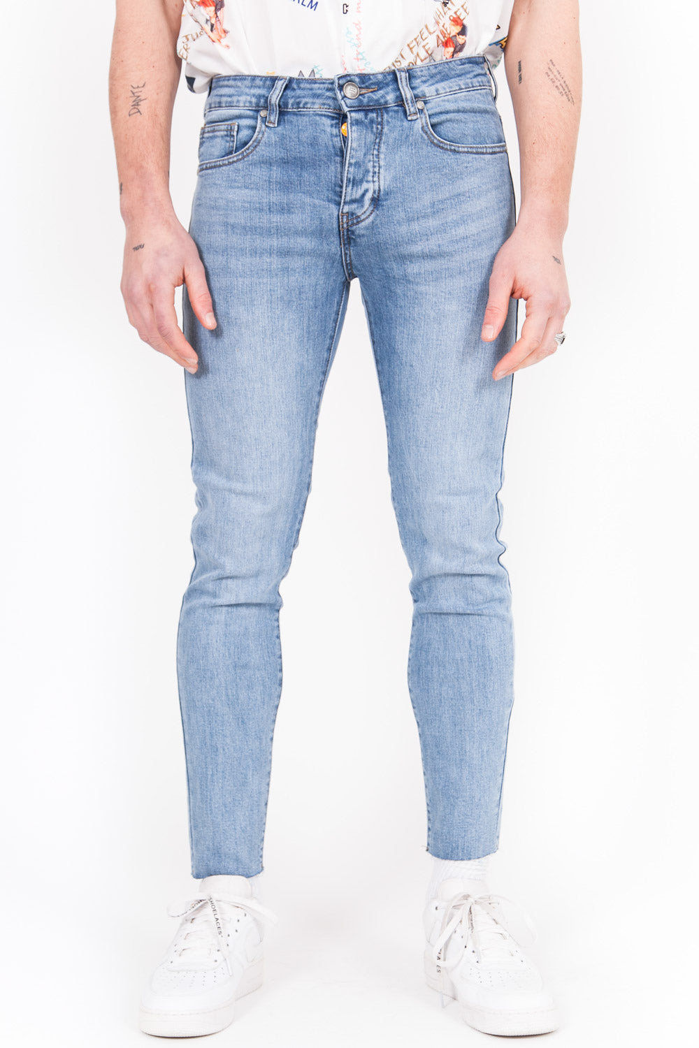 Sixth June - Jean ourlet brut 7/8 bleu