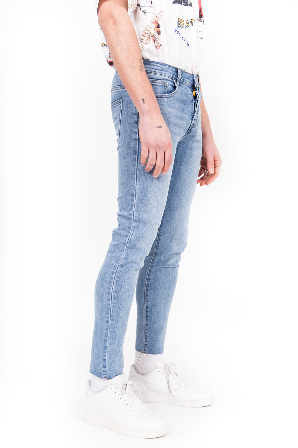 Sixth June - Jean ourlet brut 7/8 bleu