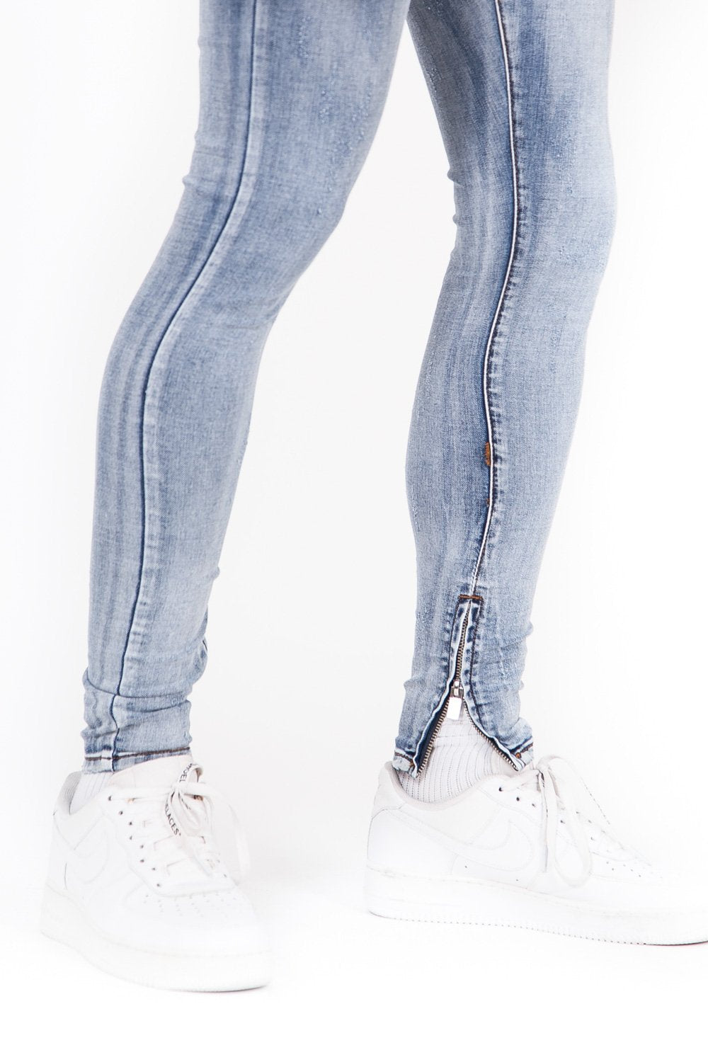 Jean zips destroy Bleu clair