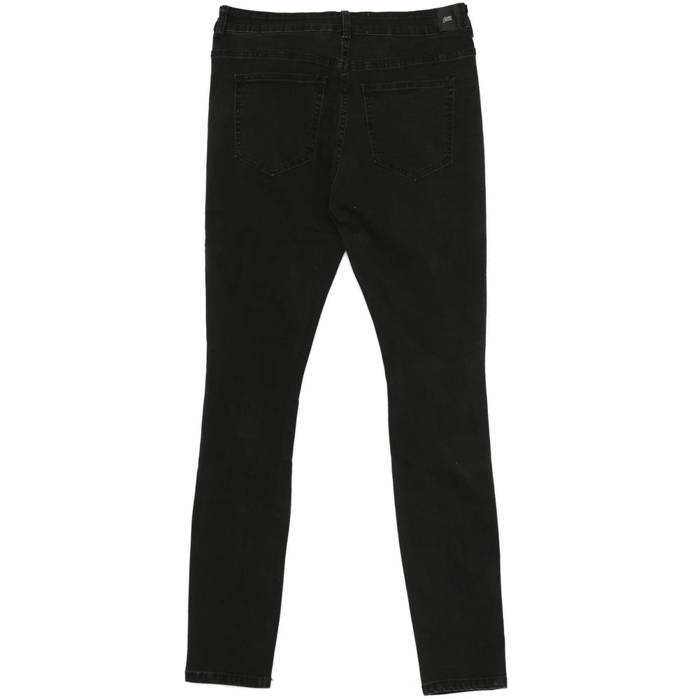 Sixth June - Jean empiècement simili cuir noir