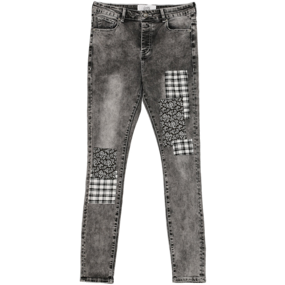 Sixth June - Jean bandana tartan gris