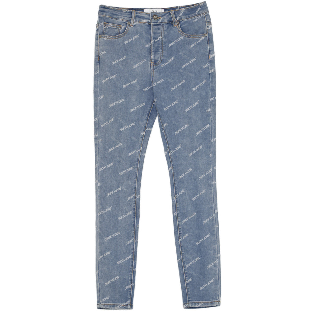 Sixth June - Jean all over logo bleu