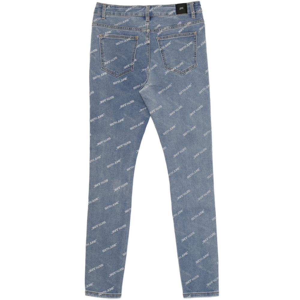 Sixth June - Jean all over logo bleu