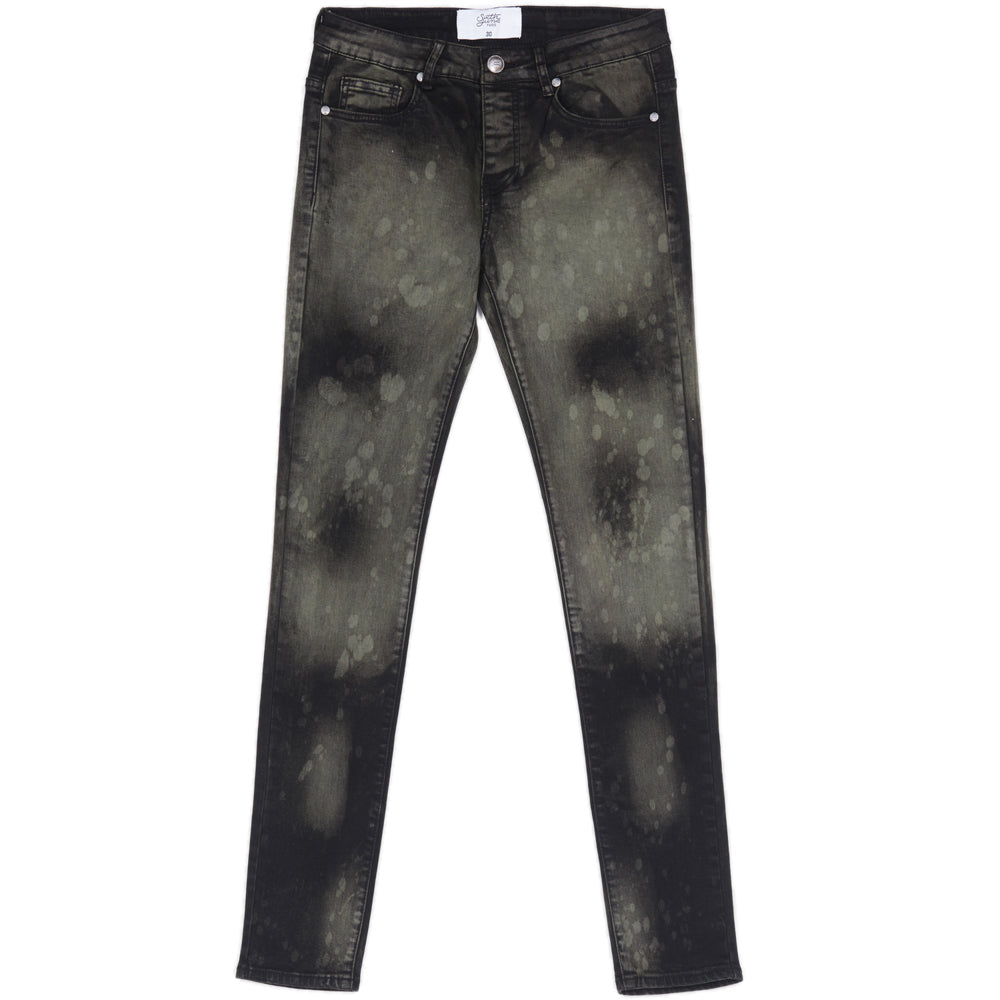 Sixth June - Jean délavé peinture kaki