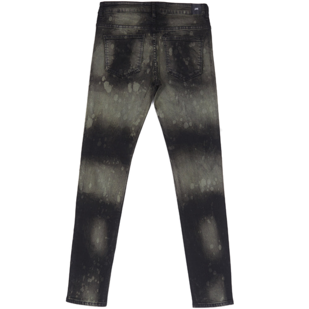 Sixth June - Jean délavé peinture kaki