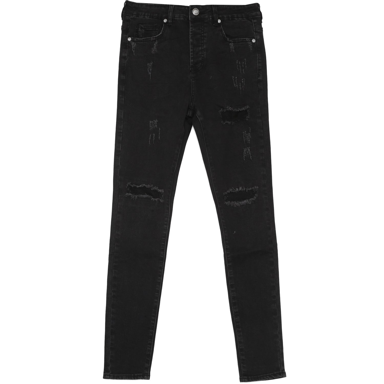 Sixth June - Jean destroy patch gauffré noir