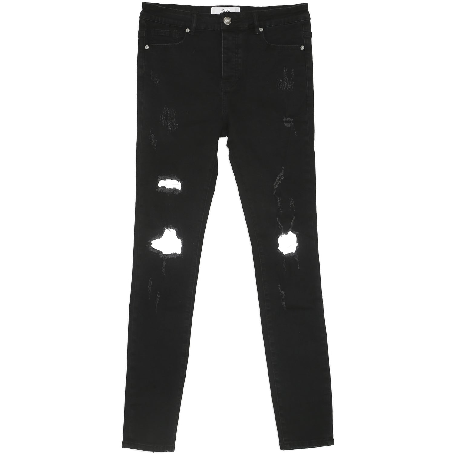 Sixth June - Jean réfléchissant griffures noir