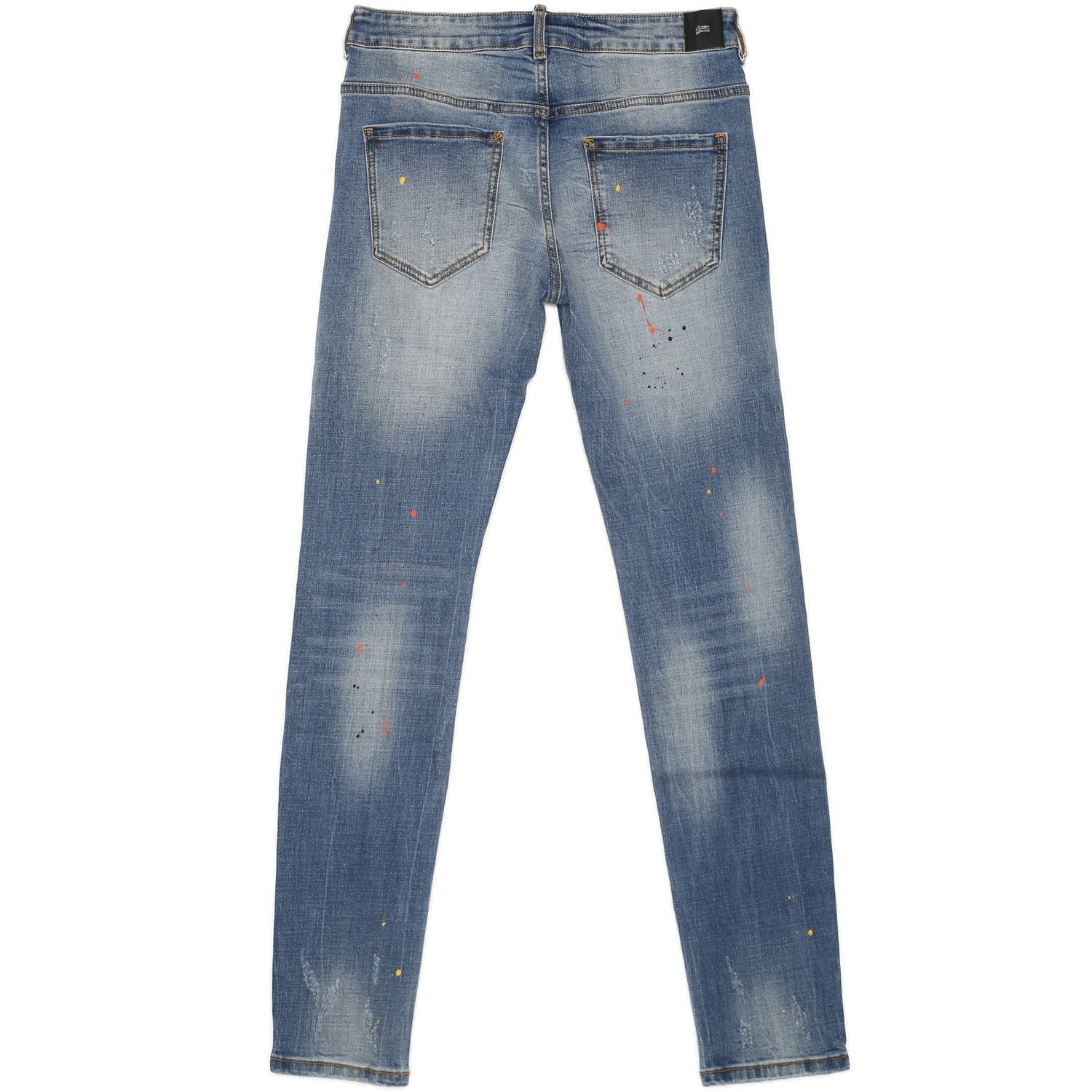 Multicolored pocket jeans blue