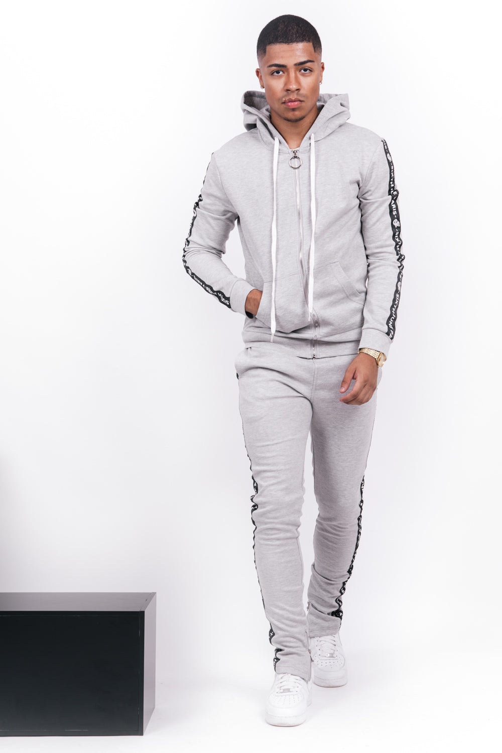 Sixth June - Jogging bandes texte gris noir