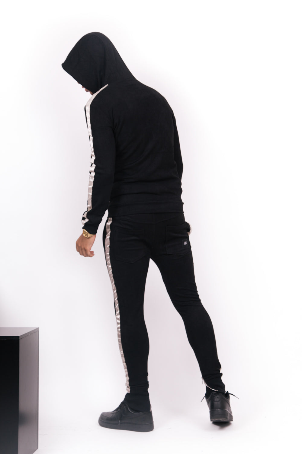 Sixth June - Jogging suédine bandes noir