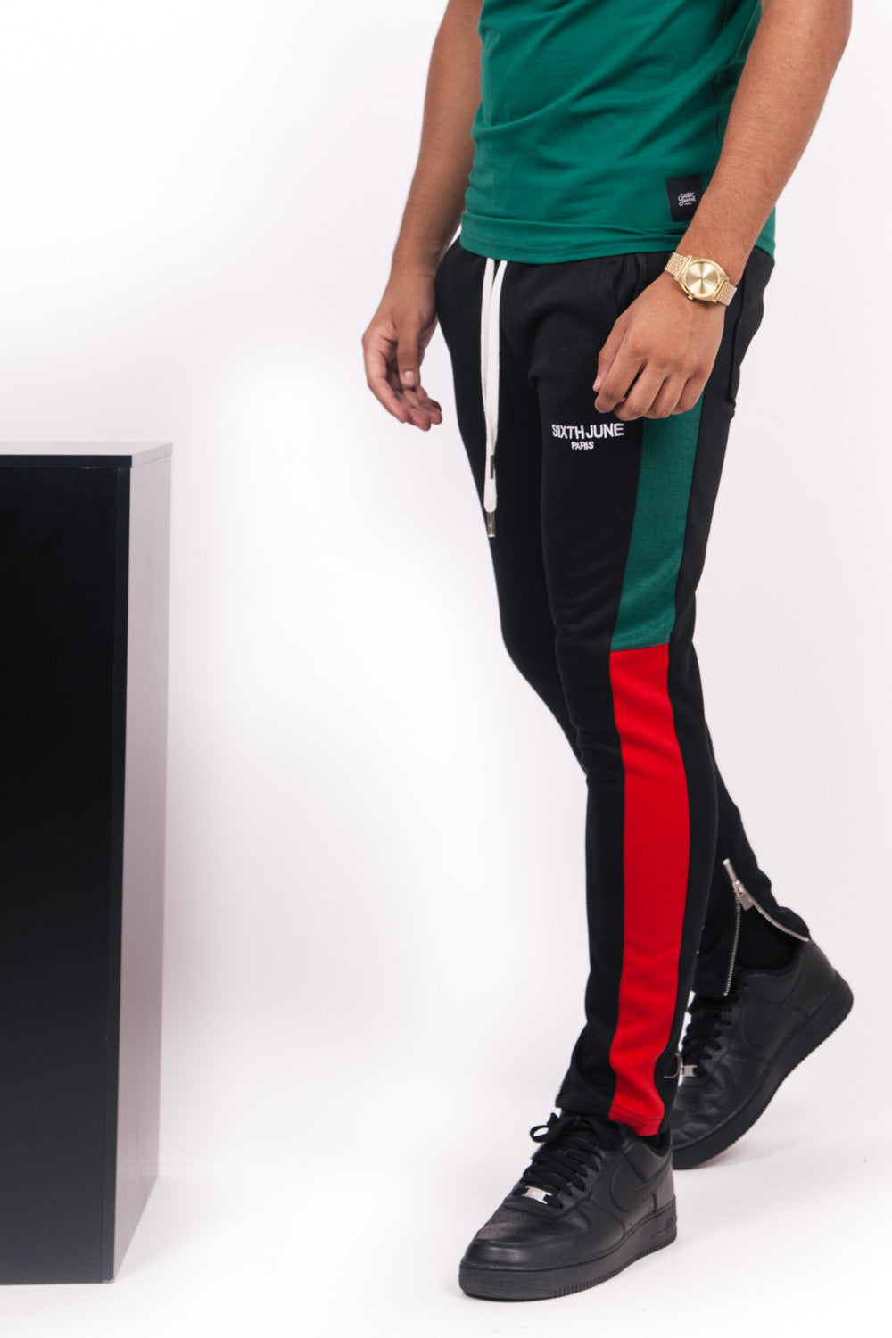 Sixth June - Jogging tricolore noir rouge vert