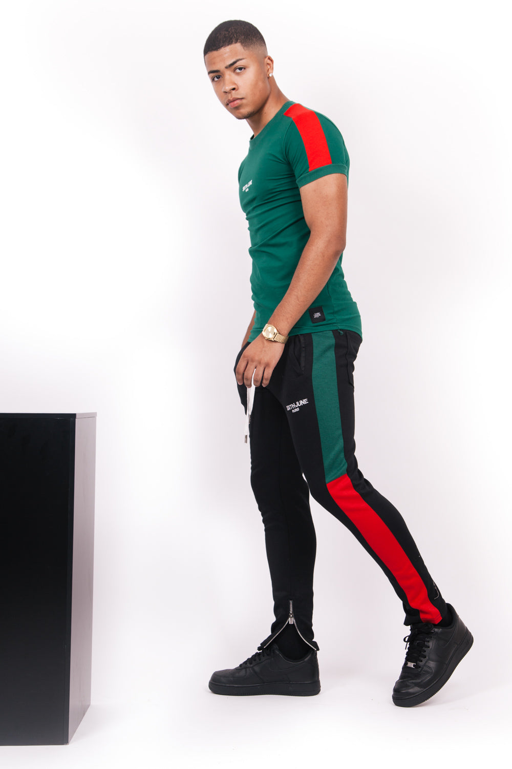 Sixth June - Jogging tricolore noir rouge vert