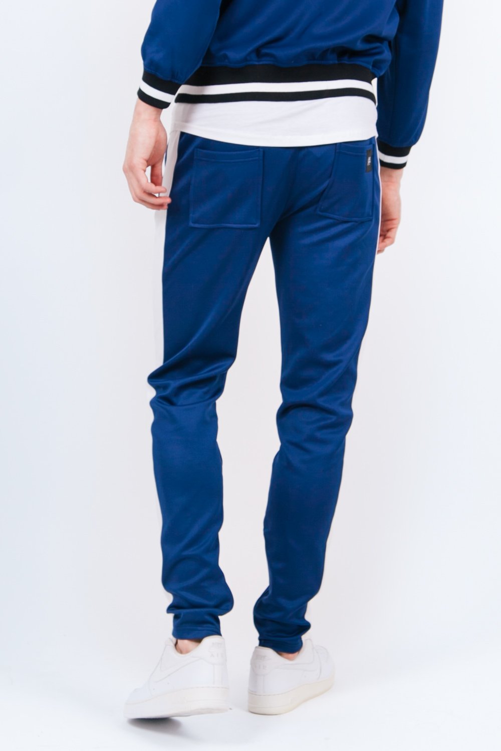 Two Coloured Zips Joggers Blue White
