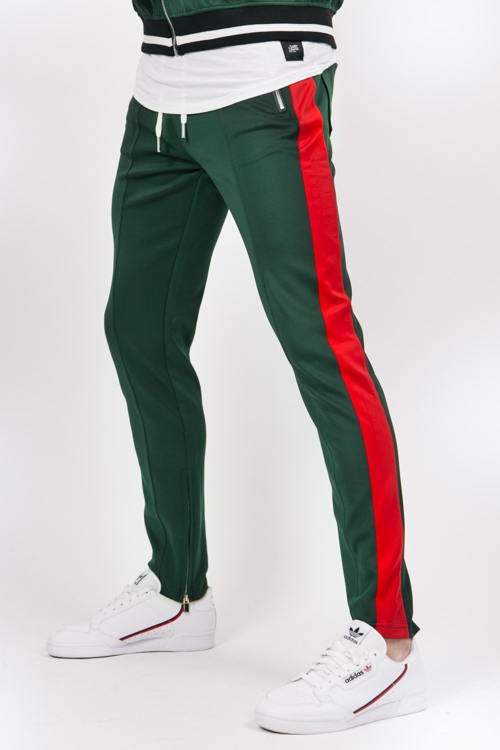 Two Coloured Zips Joggers Green Red