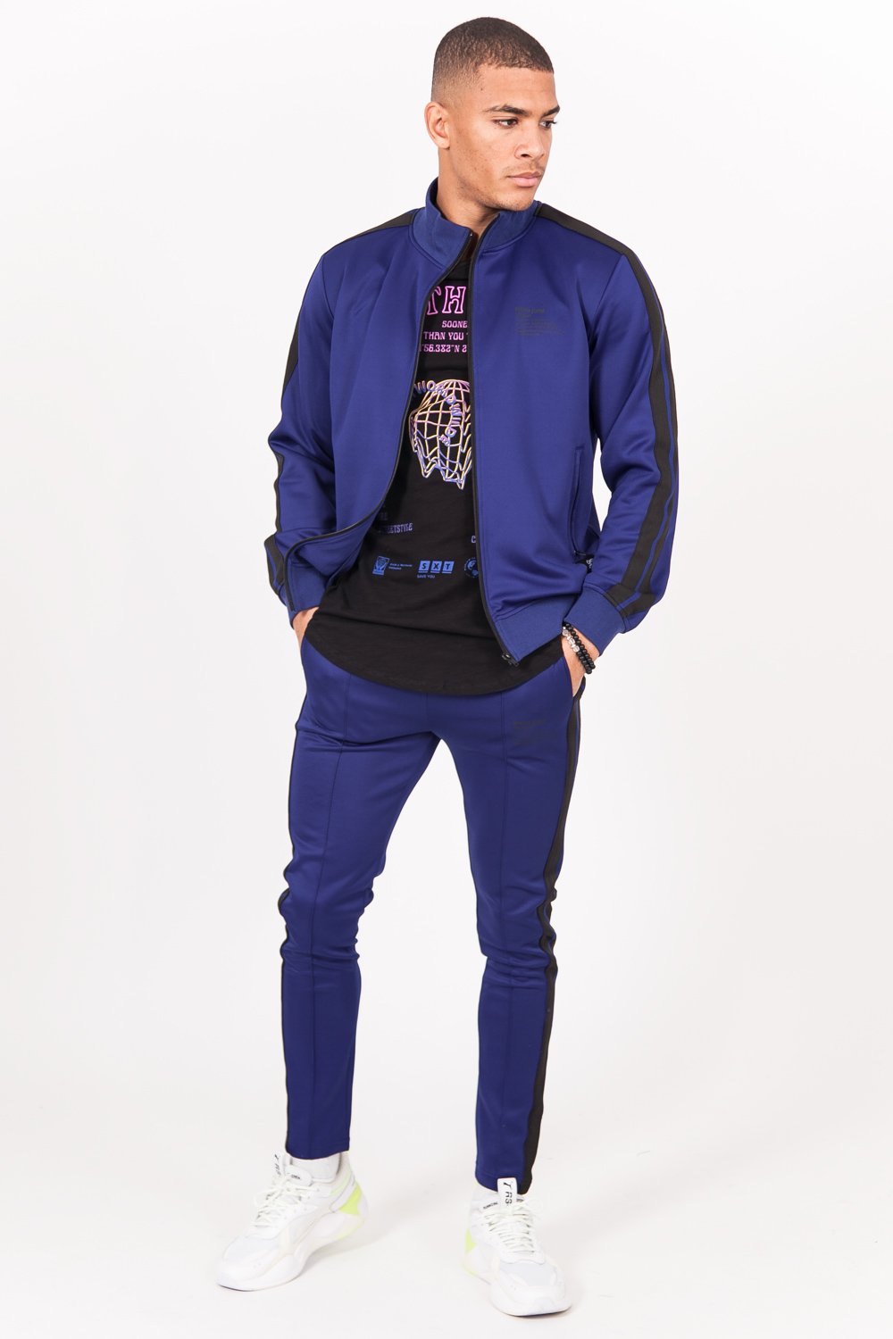 Bas survêtement trackpant bleu