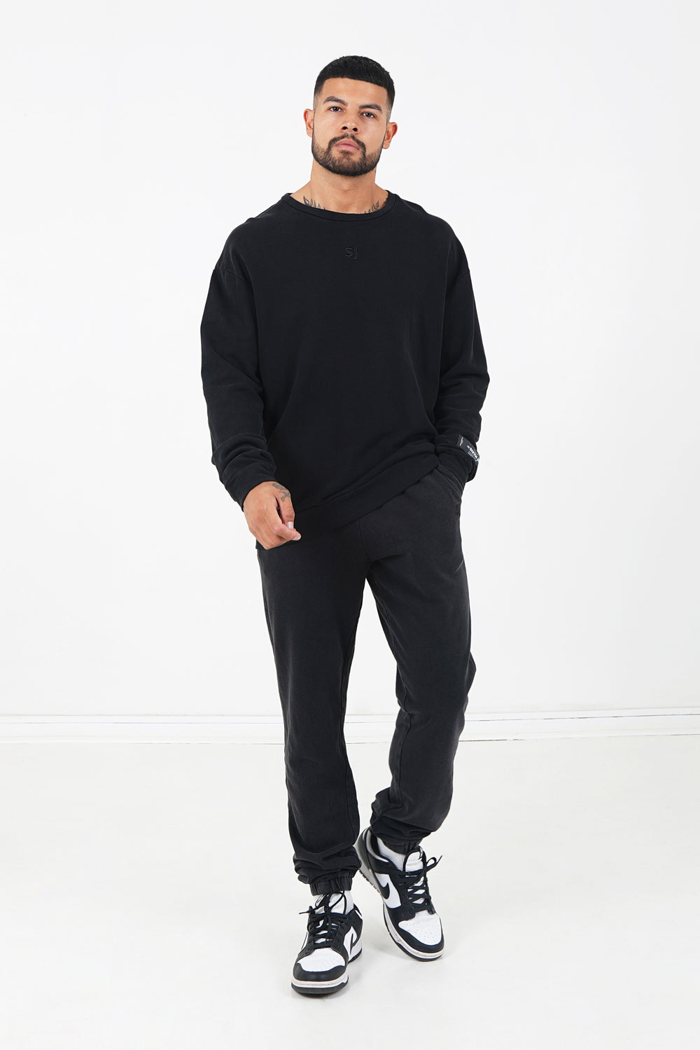 Sixth June - Jogging initiales délavé Noir