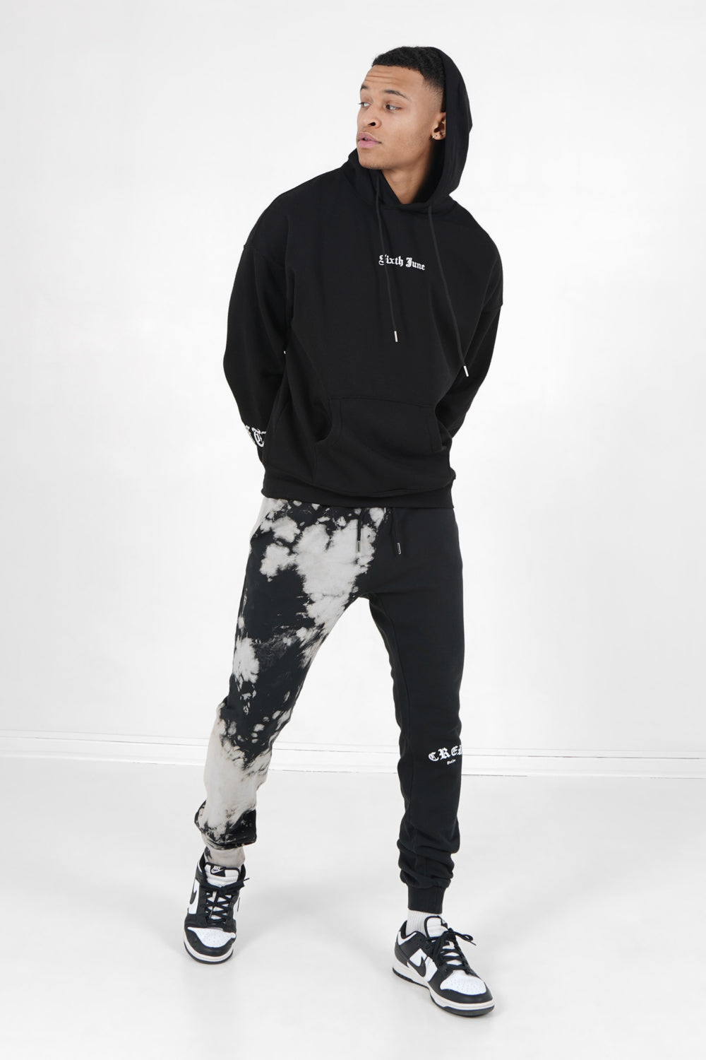 Sixth June - Jogging bicolore tie dye Noir