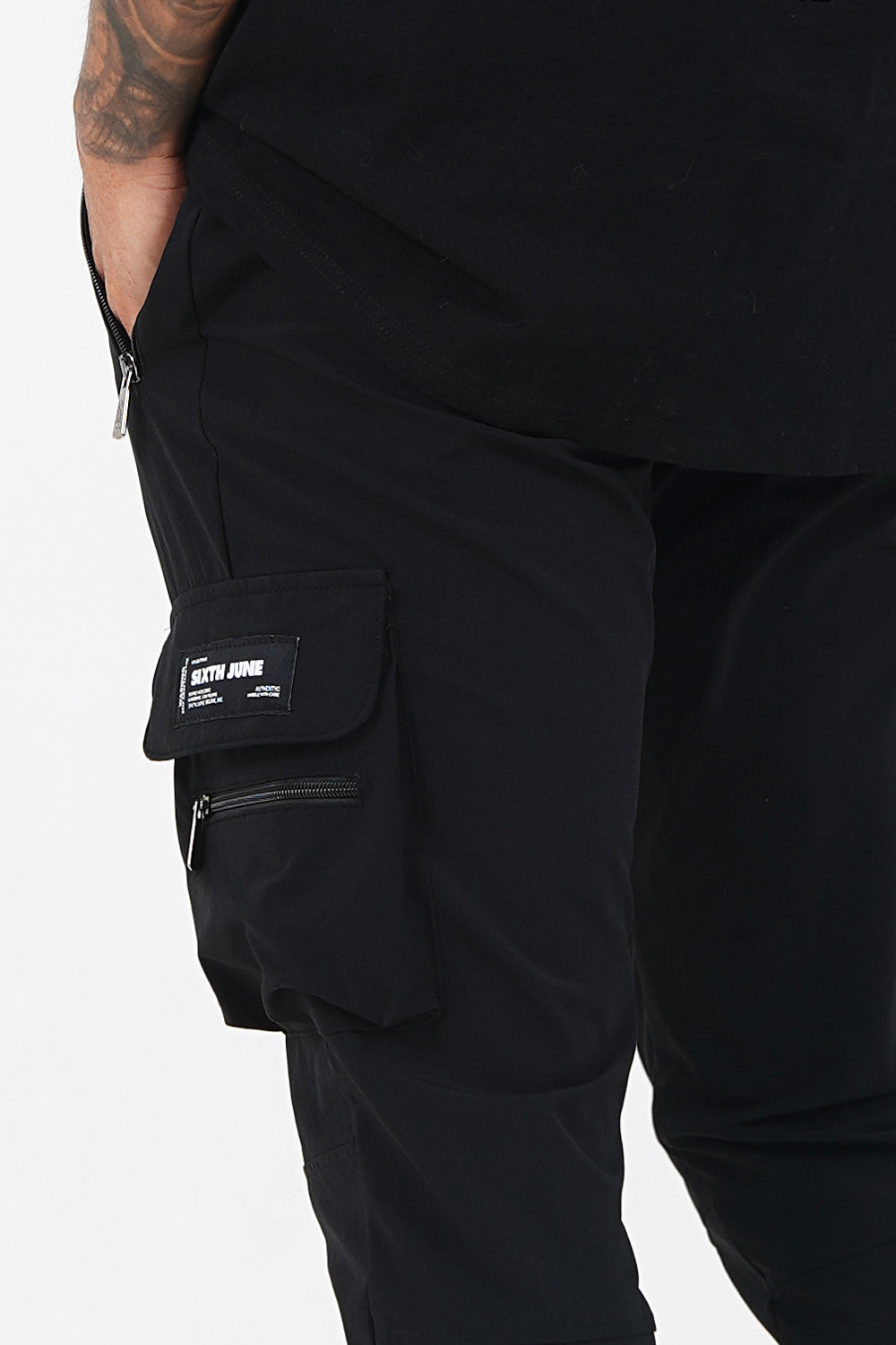 Sixth June - Pantalon poches cargo nylon Noir