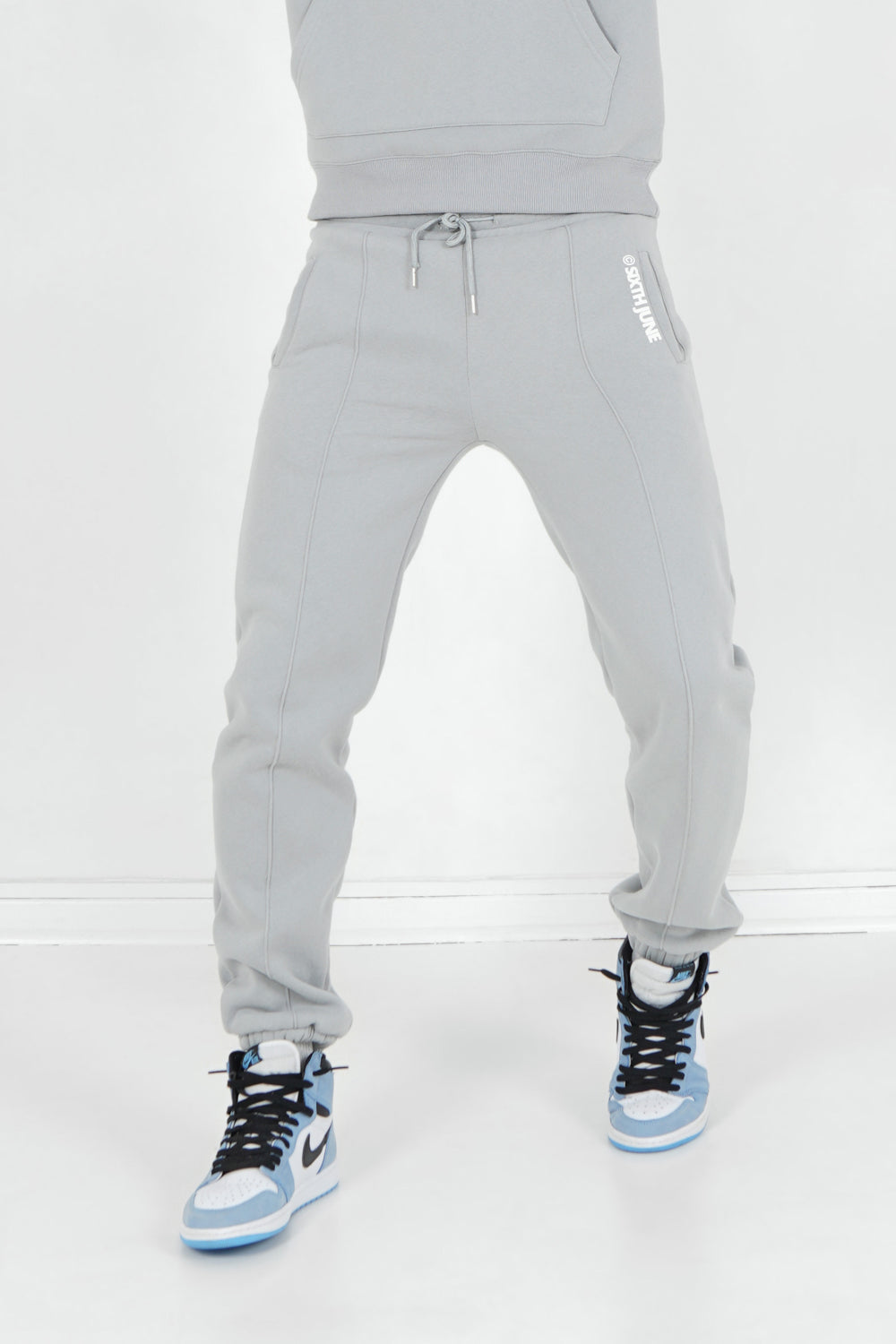 Jogging Bottoms Sixth June Jogging Topstitch Fleece Joggers Grey