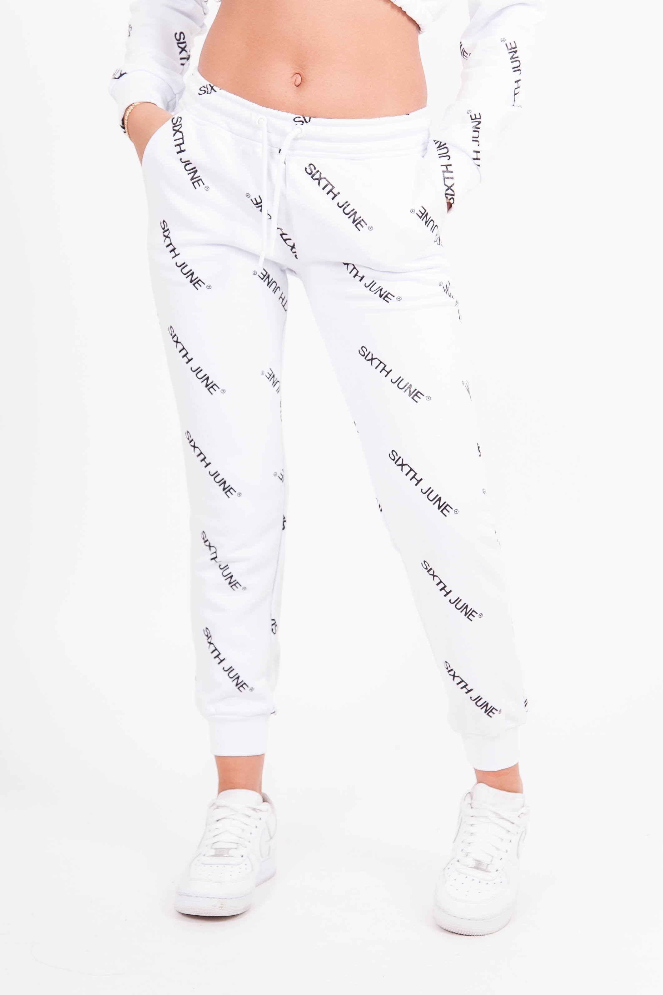 Overall print pants White