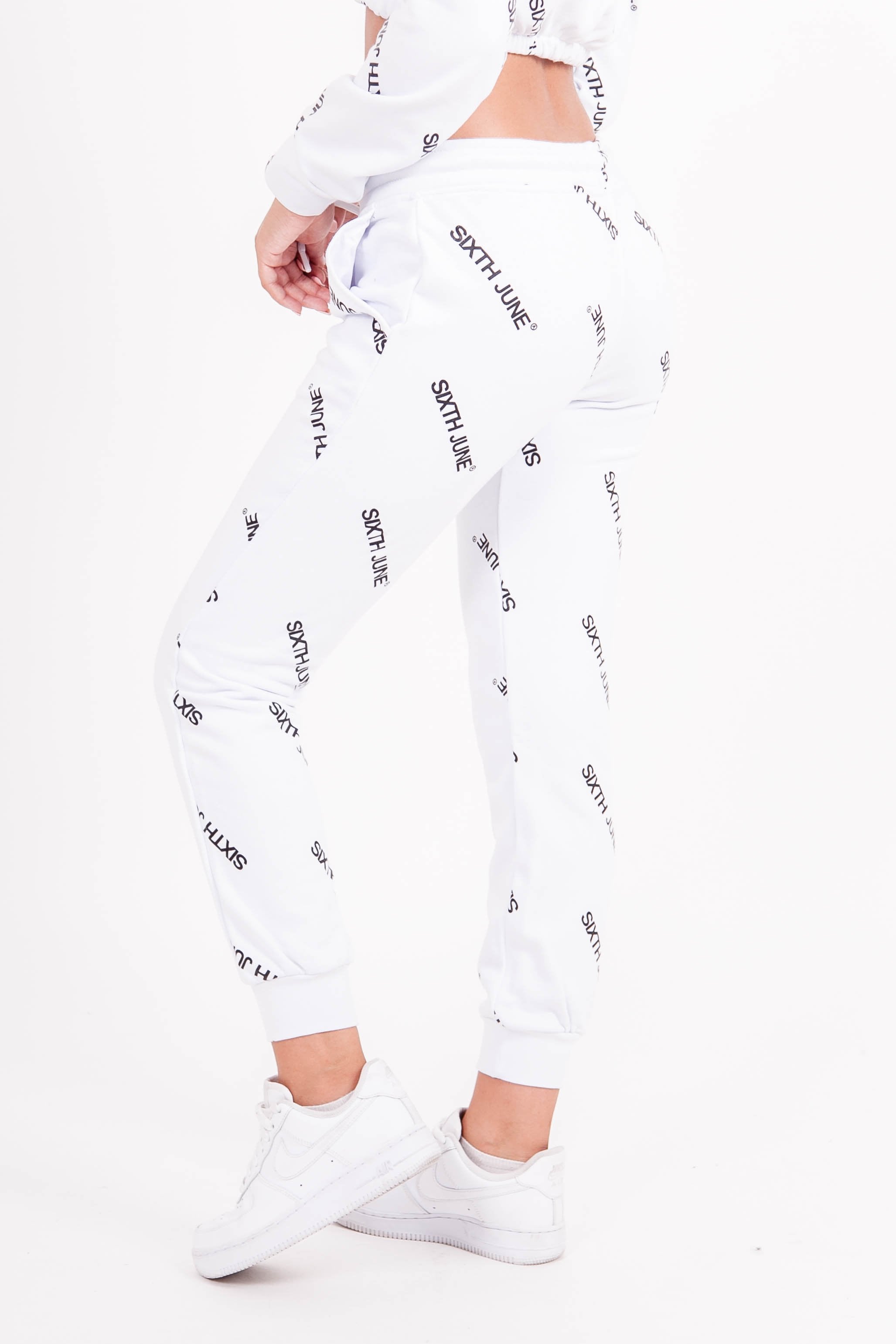 Overall print pants White