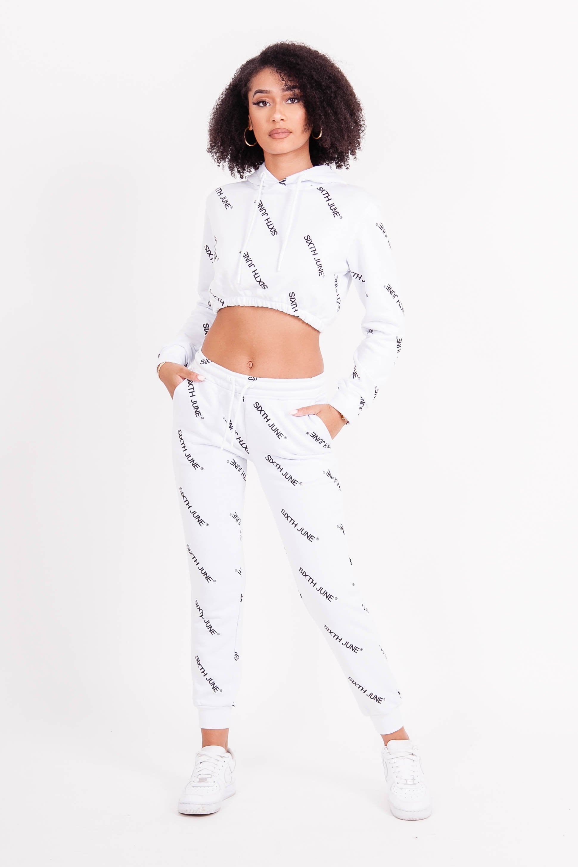 Overall print pants White