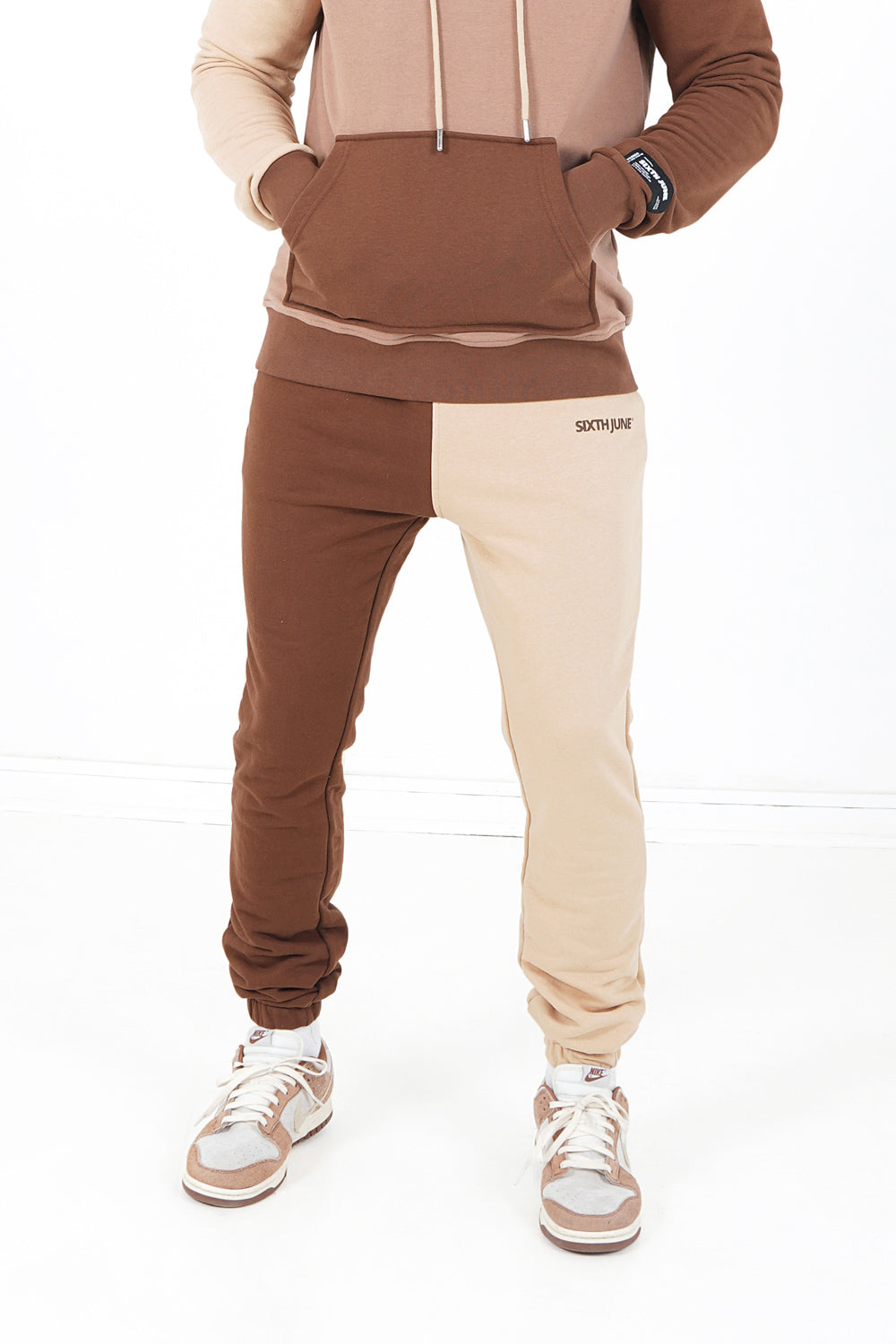 Sixth June - Jogging bicolore logo Marron