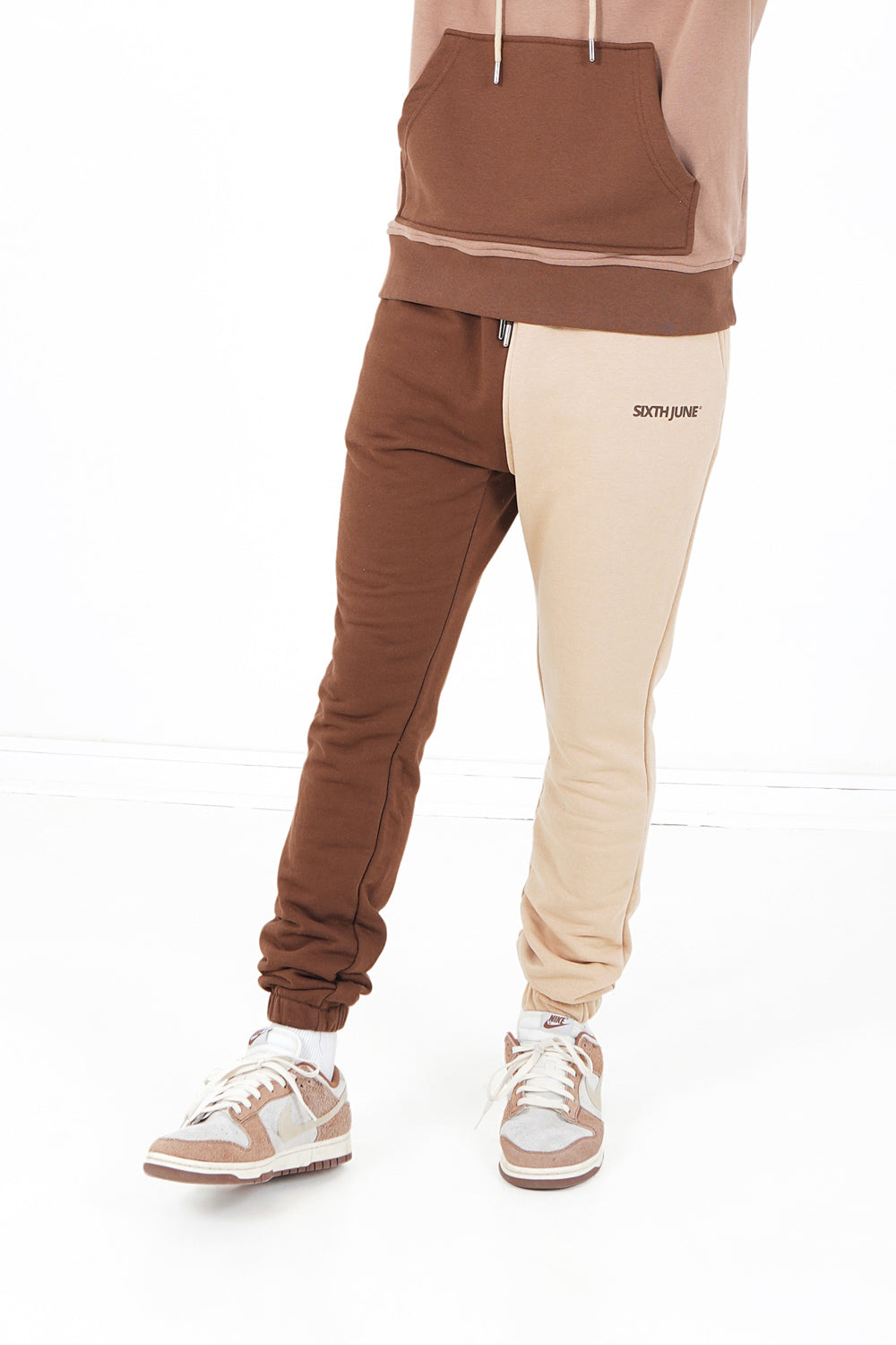 Sixth June - Jogging bicolore logo Marron