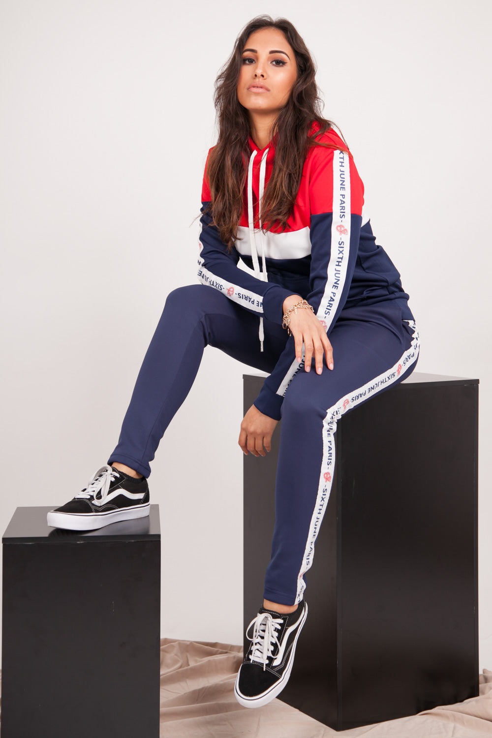 Sixth June - Legging bandes texte bleu