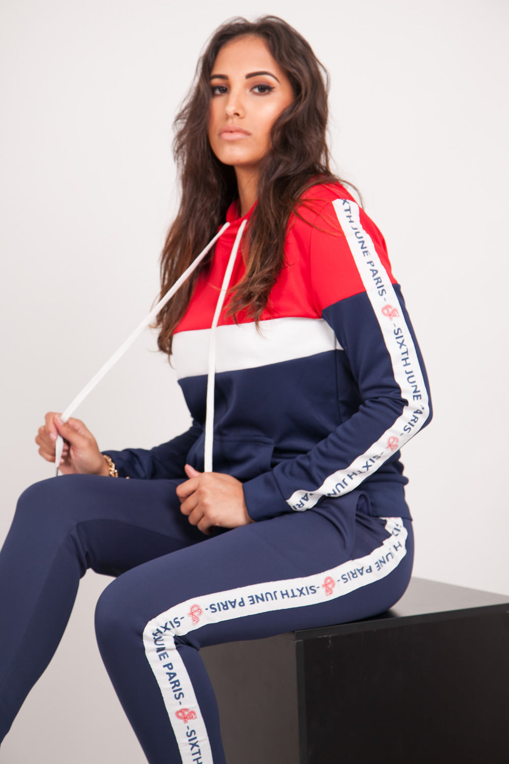 Sixth June - Legging bandes texte bleu