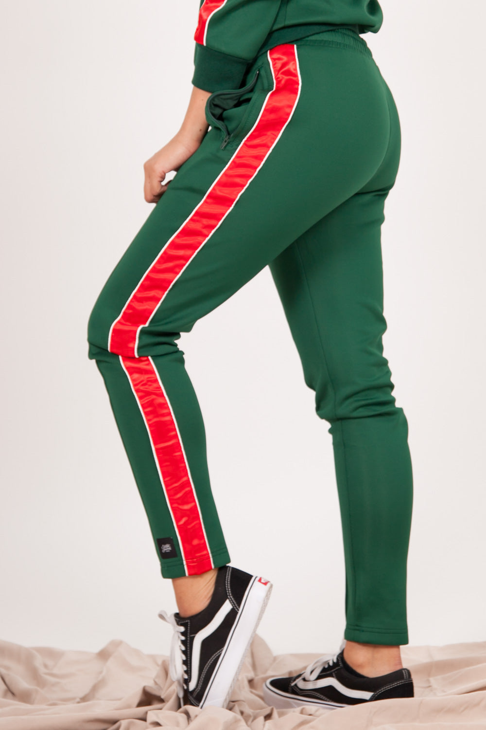 Sixth June - Jogging bandes satin vert