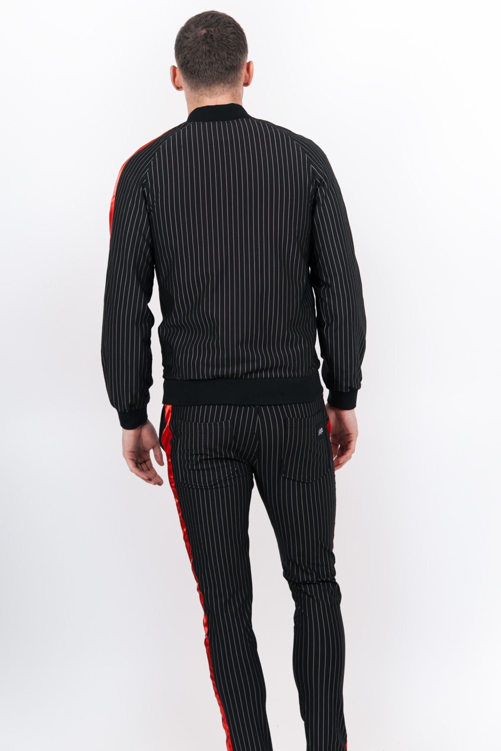 Sixth June - Jogging rayé baseball noir rouge