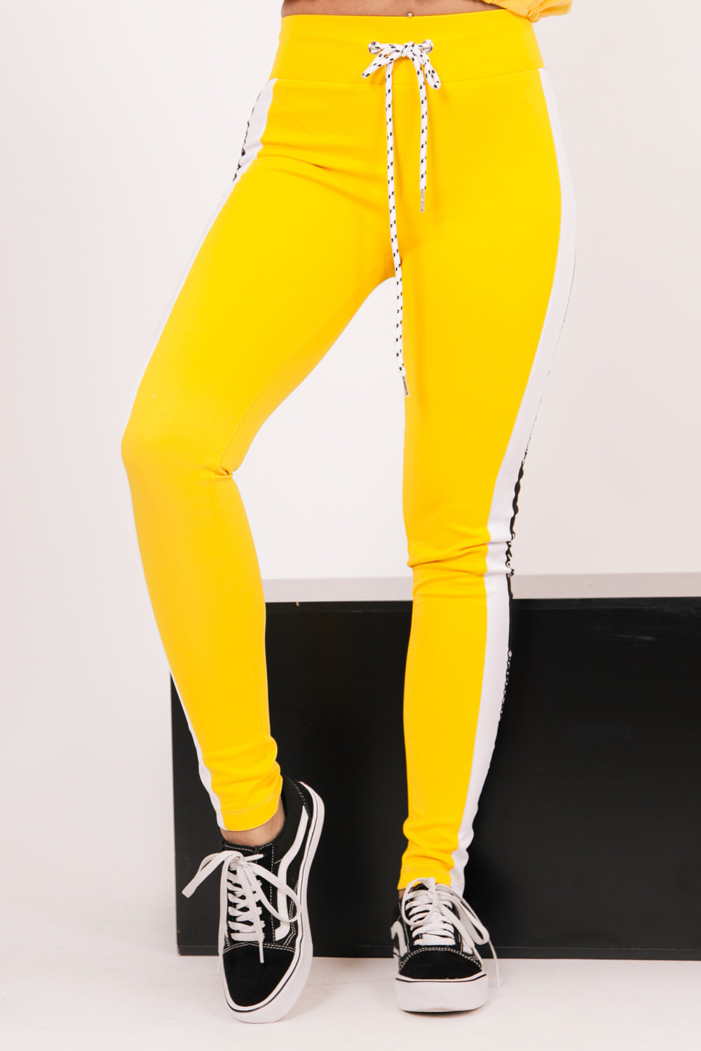 Sixth June - Legging bandes bicolores logo jaune