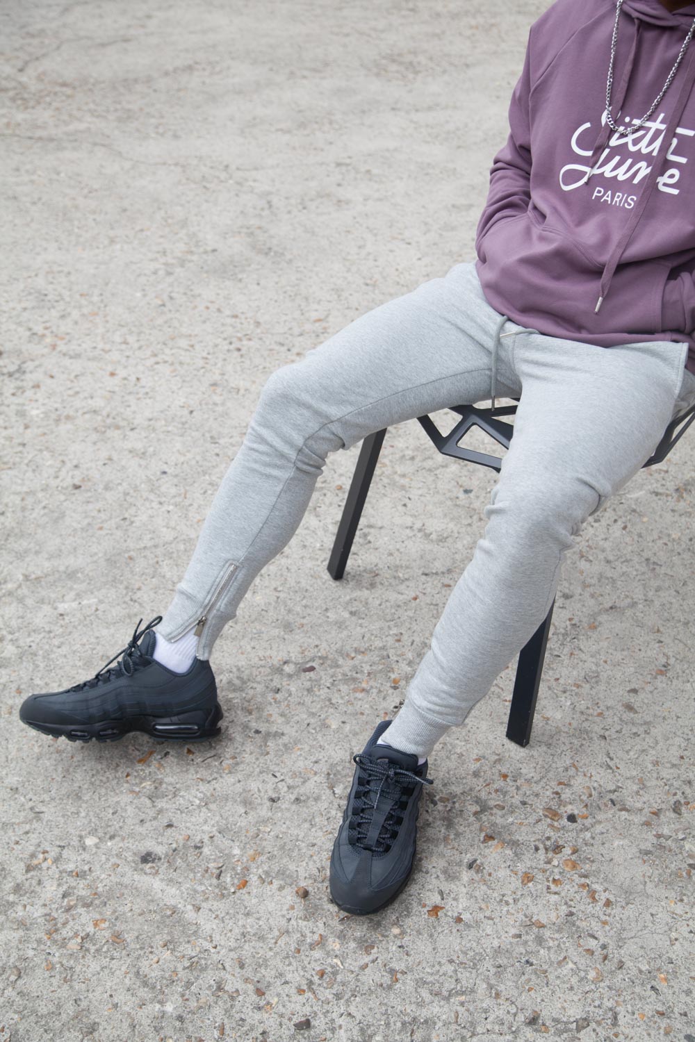 Sixth June - Jogging zips slim gris clair