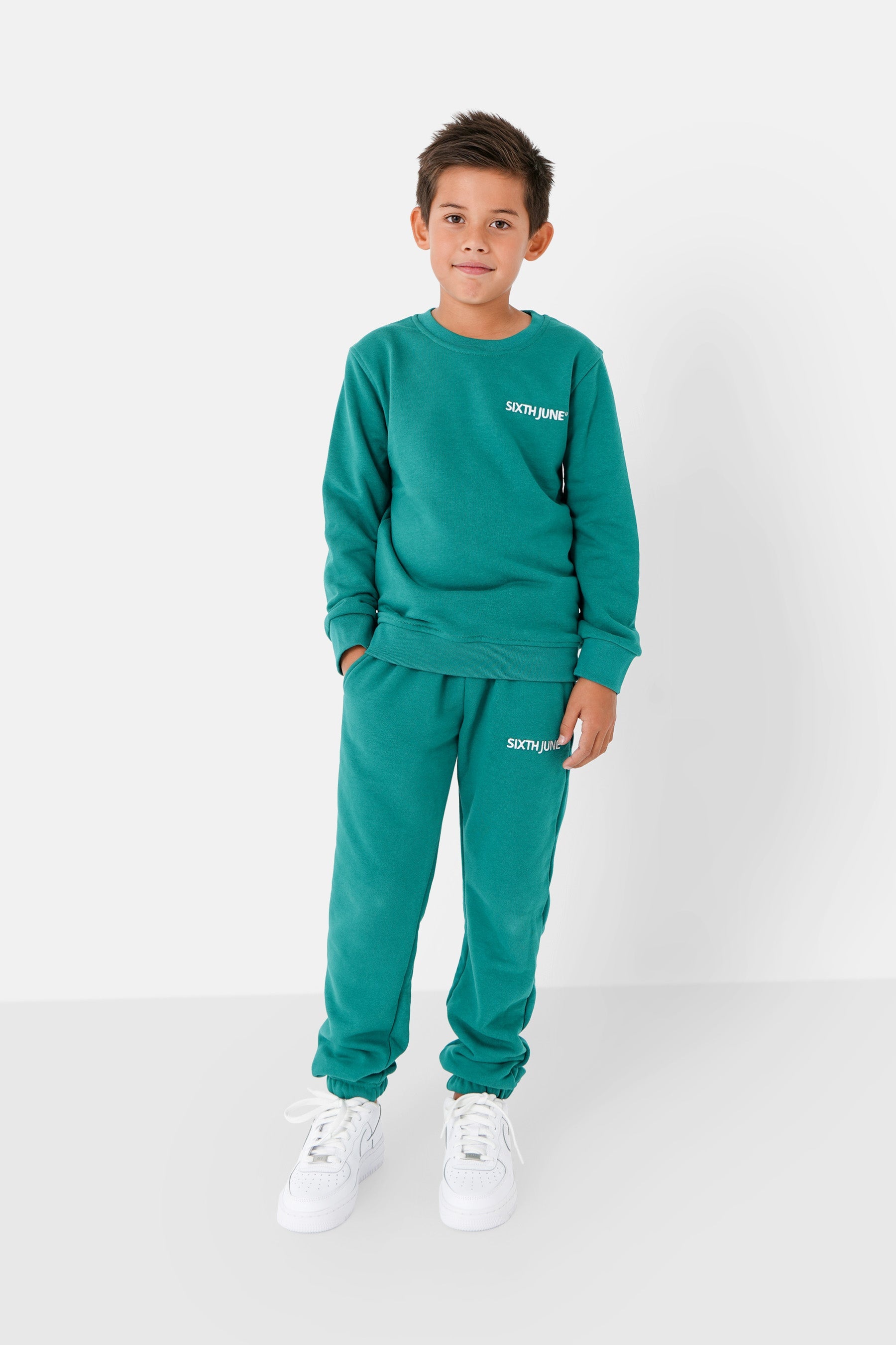Sixth June - Sweatshirt soft logo brodé junior Vert