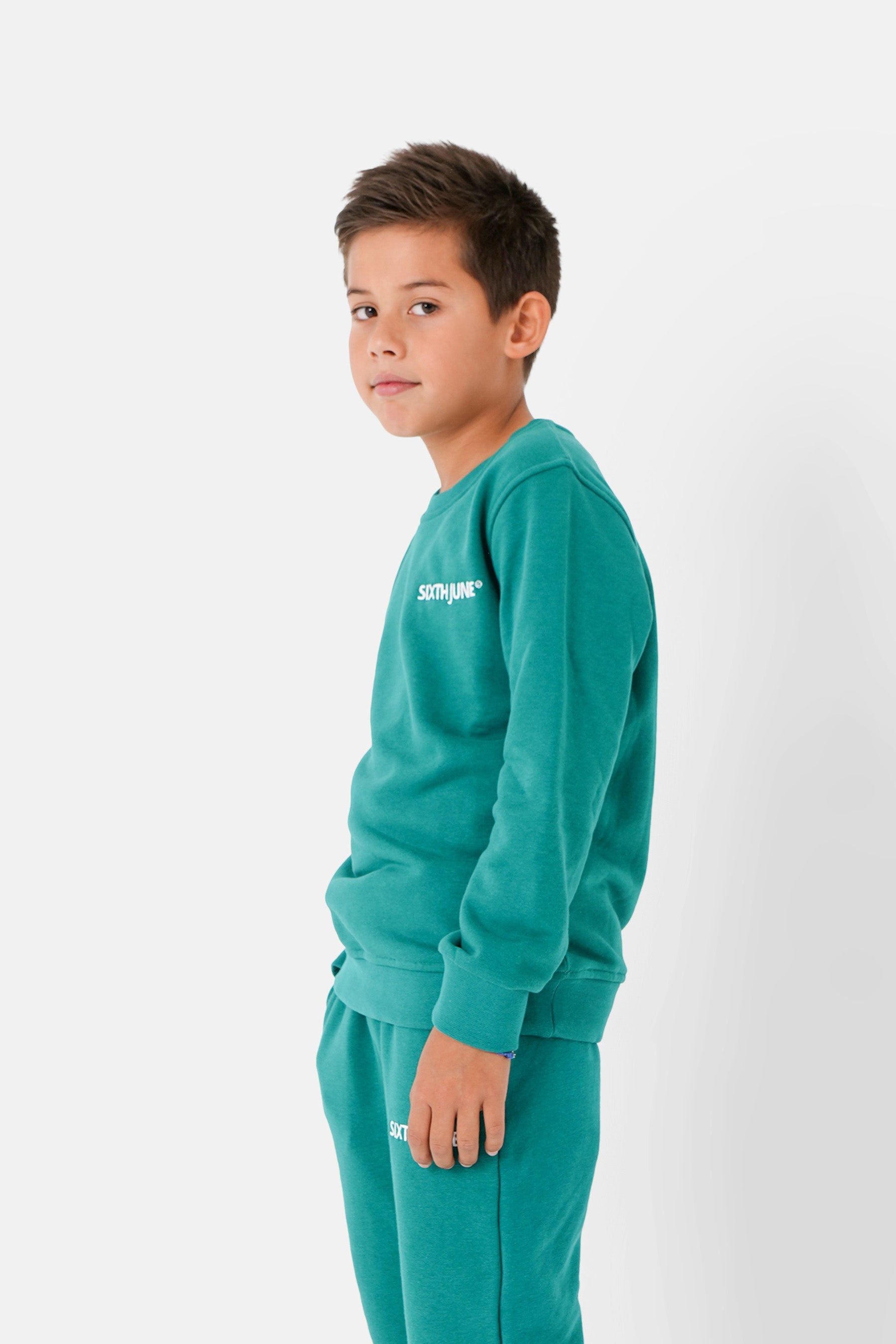 Sixth June - Sweatshirt soft logo brodé junior Vert