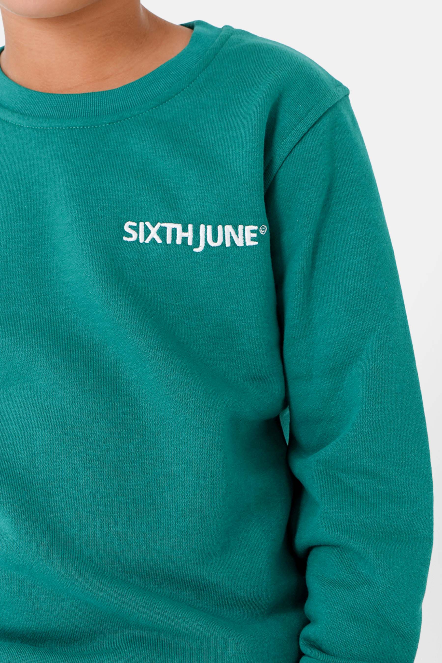 Sixth June - Sweatshirt soft logo brodé junior Vert