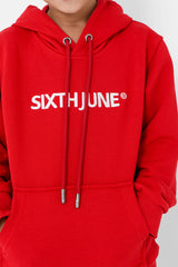 Sixth June - Sweat capuche logo brodé junior Rouge