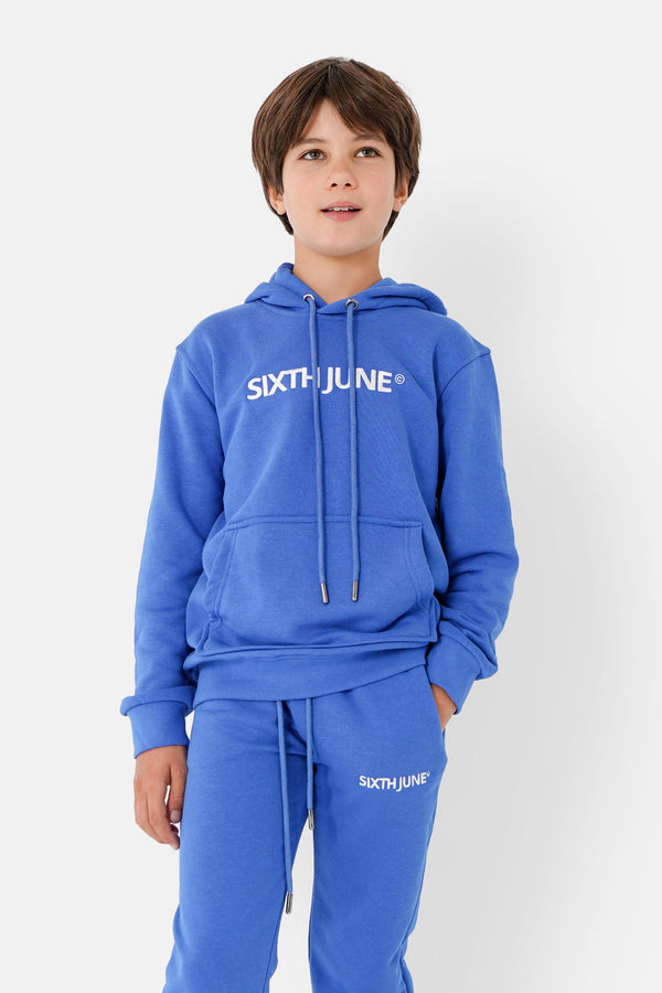 Sixth June - Sweat capuche logo brodé junior Bleu foncé