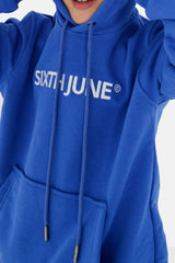 Sixth June - Sweat capuche logo brodé junior Bleu foncé