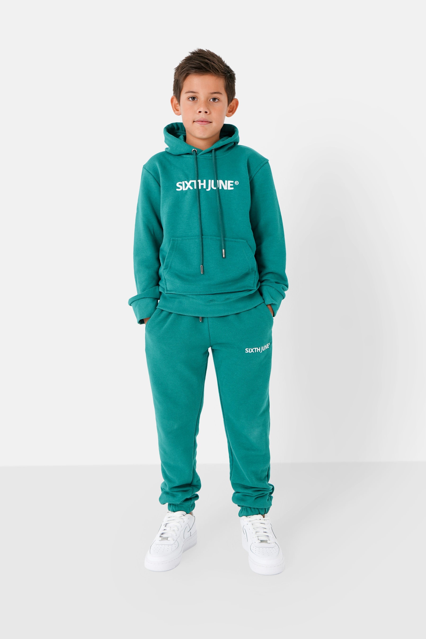 Sixth June - Sweat capuche logo brodé junior Vert