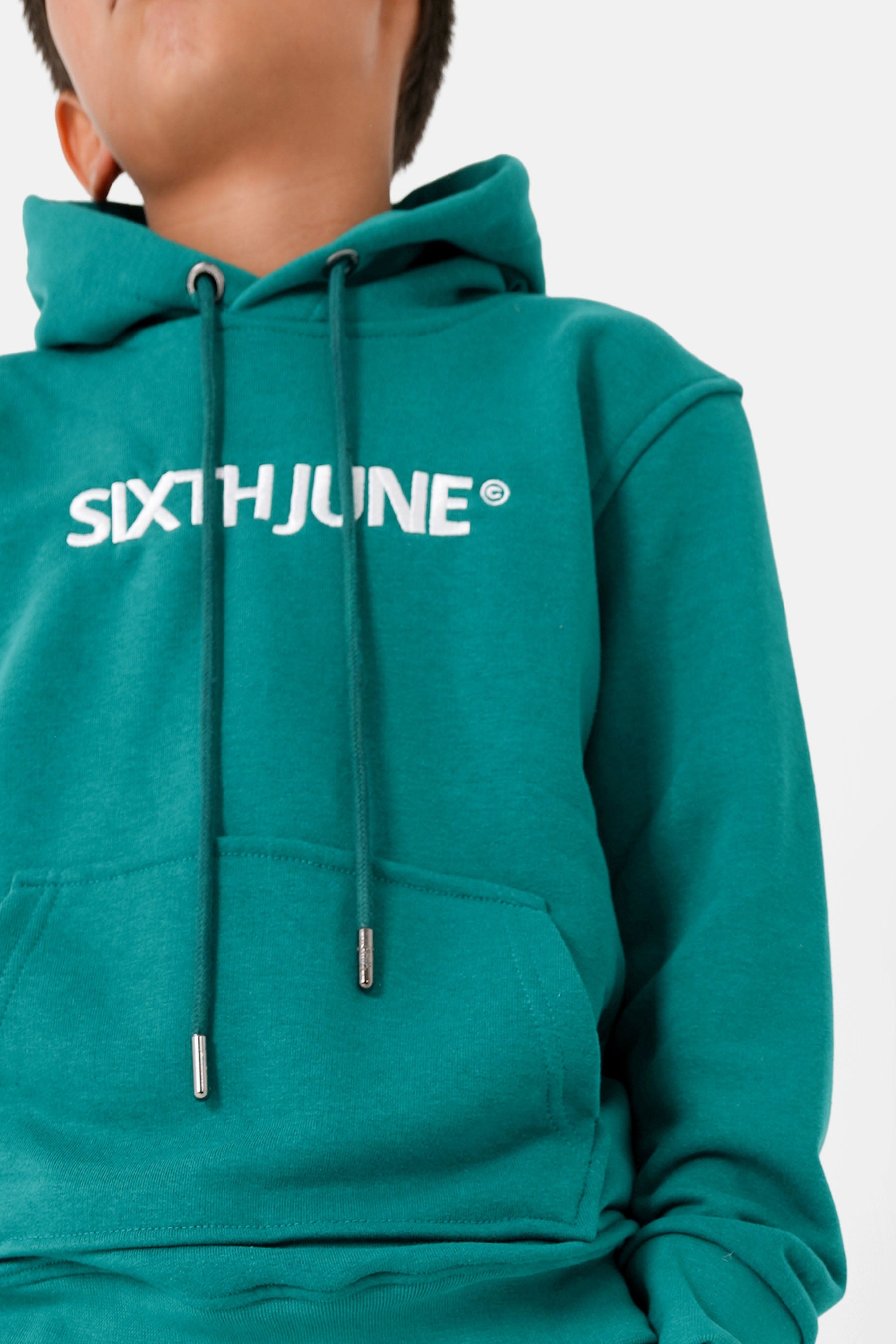 Sixth June - Sweat capuche logo brodé junior Vert