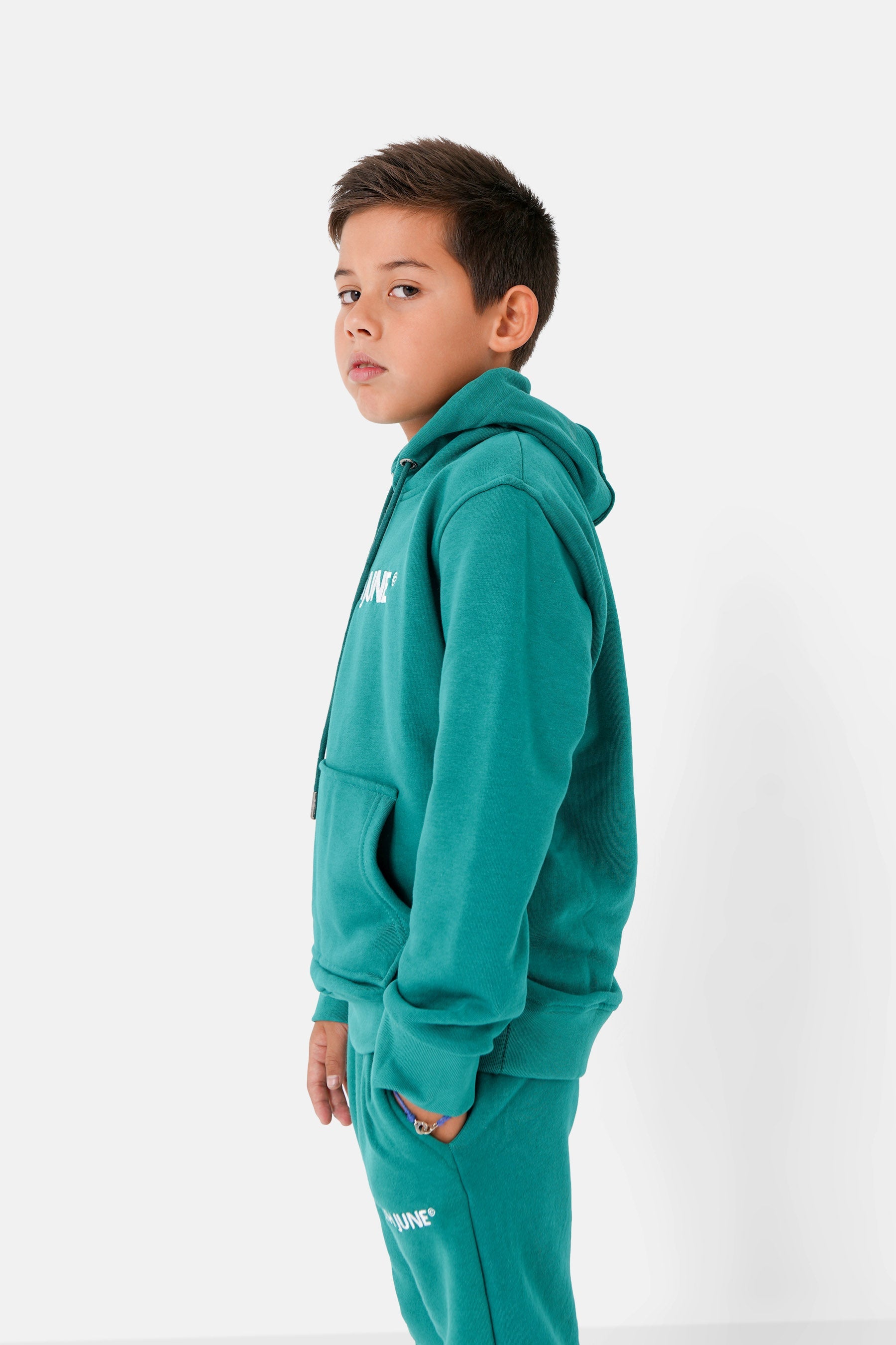 Sixth June - Sweat capuche logo brodé junior Vert