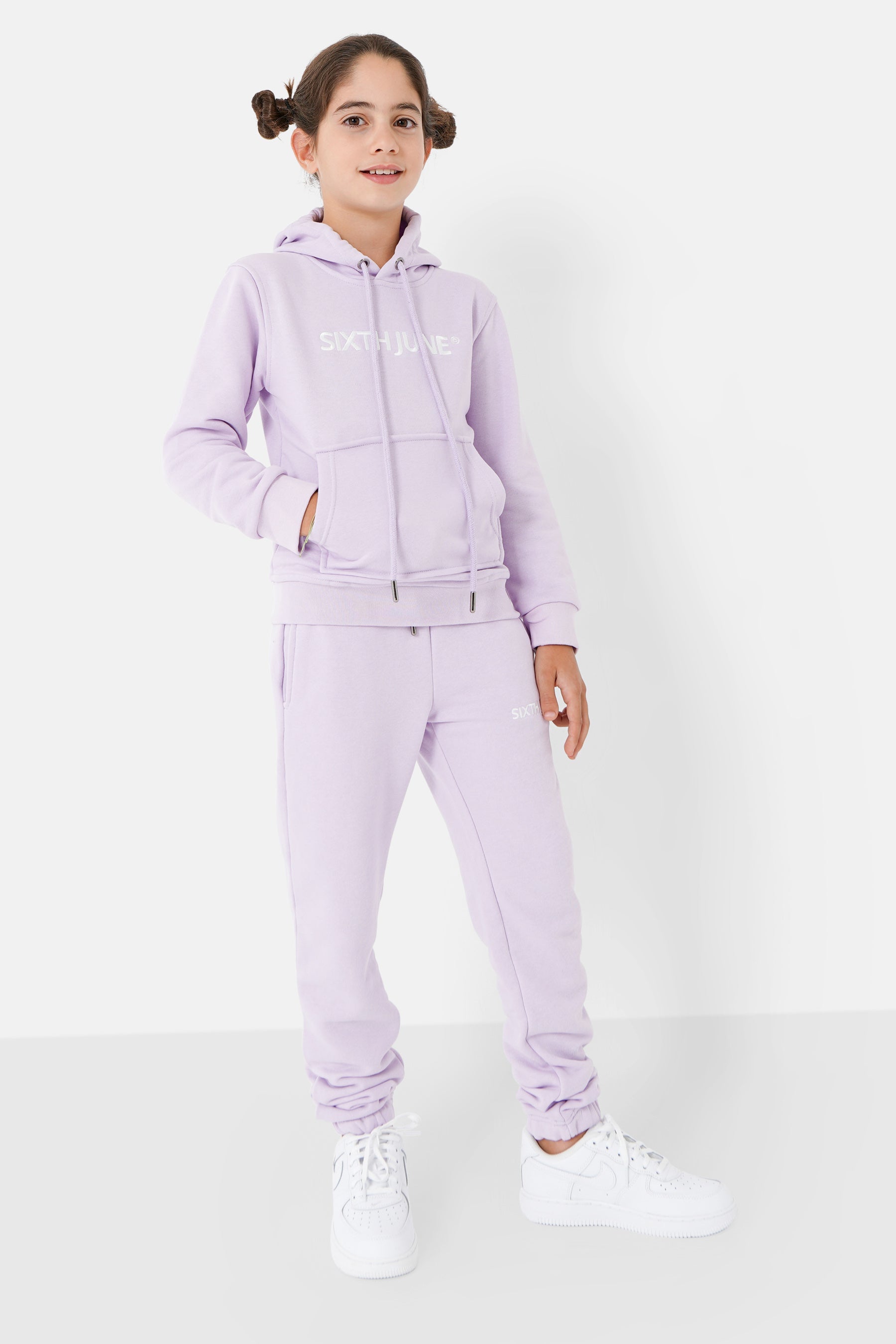 Sixth June - Sweat capuche logo brodé junior Violet