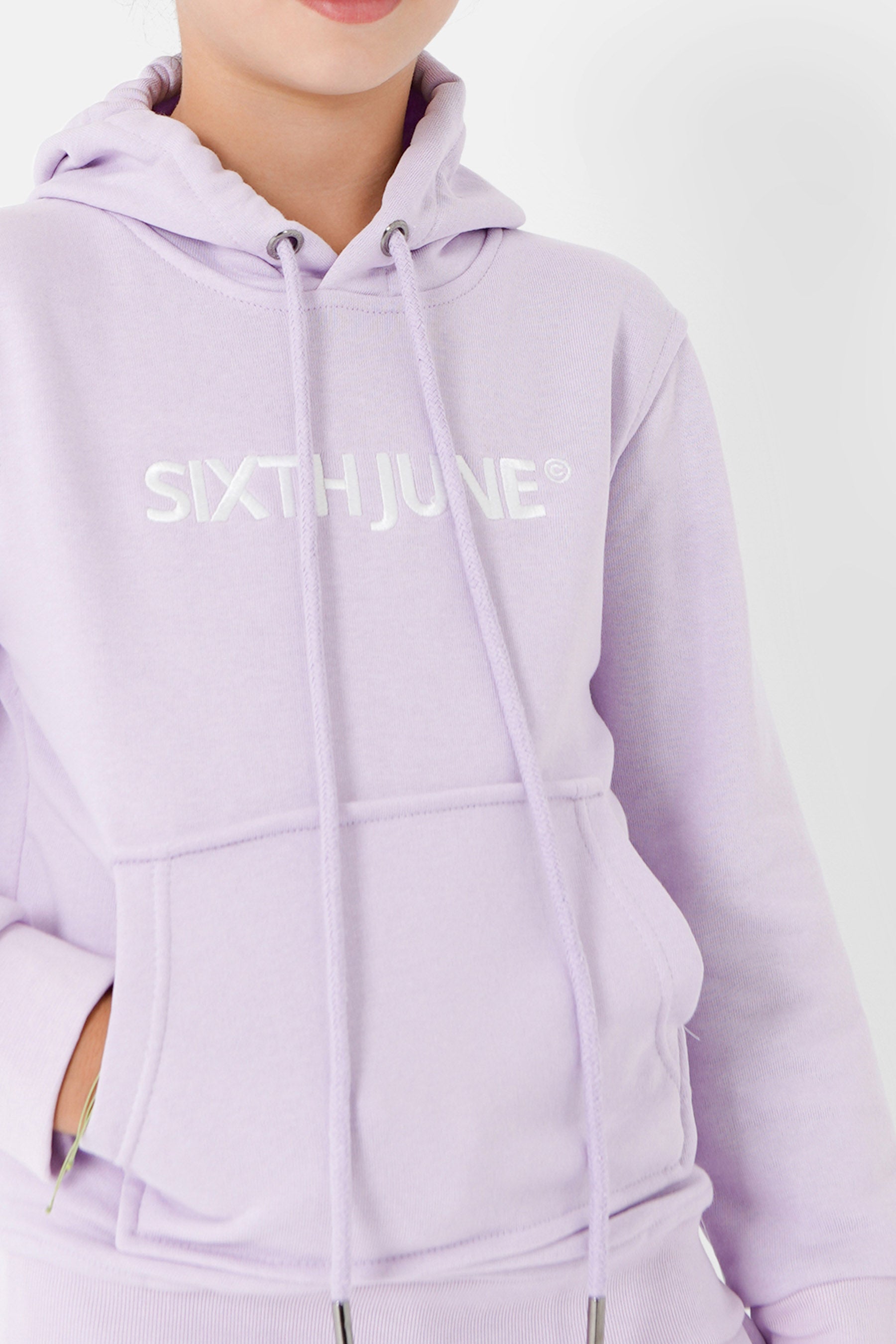 Sixth June - Sweat capuche logo brodé junior Violet