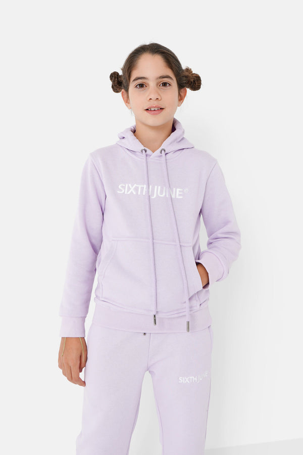 Sixth June - Sweat capuche logo brodé junior Violet