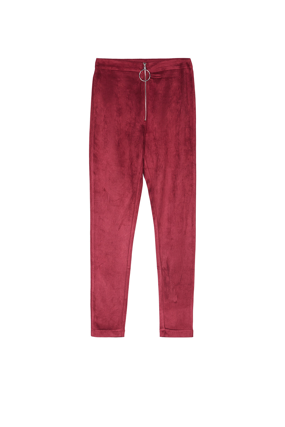 Sixth June - Legging suédine zip bordeaux