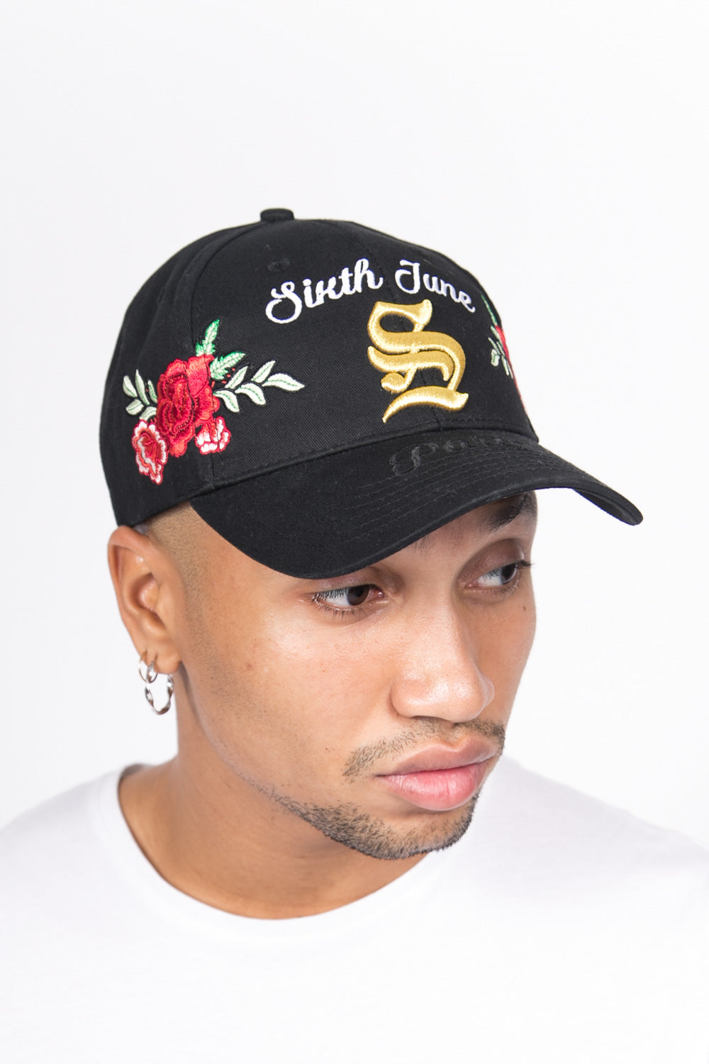 Sixth June - Casquette gothique fleurs noir blanc