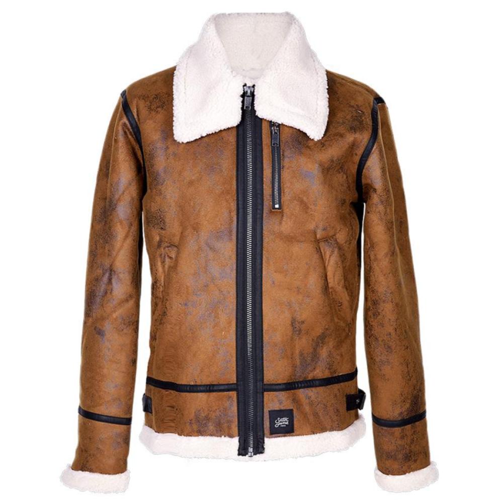 Sixth June - Veste aviateur revers faux mouton Marron