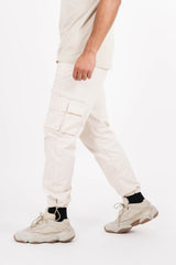 Sixth June - Pantalon cargo poches zip Beige clair